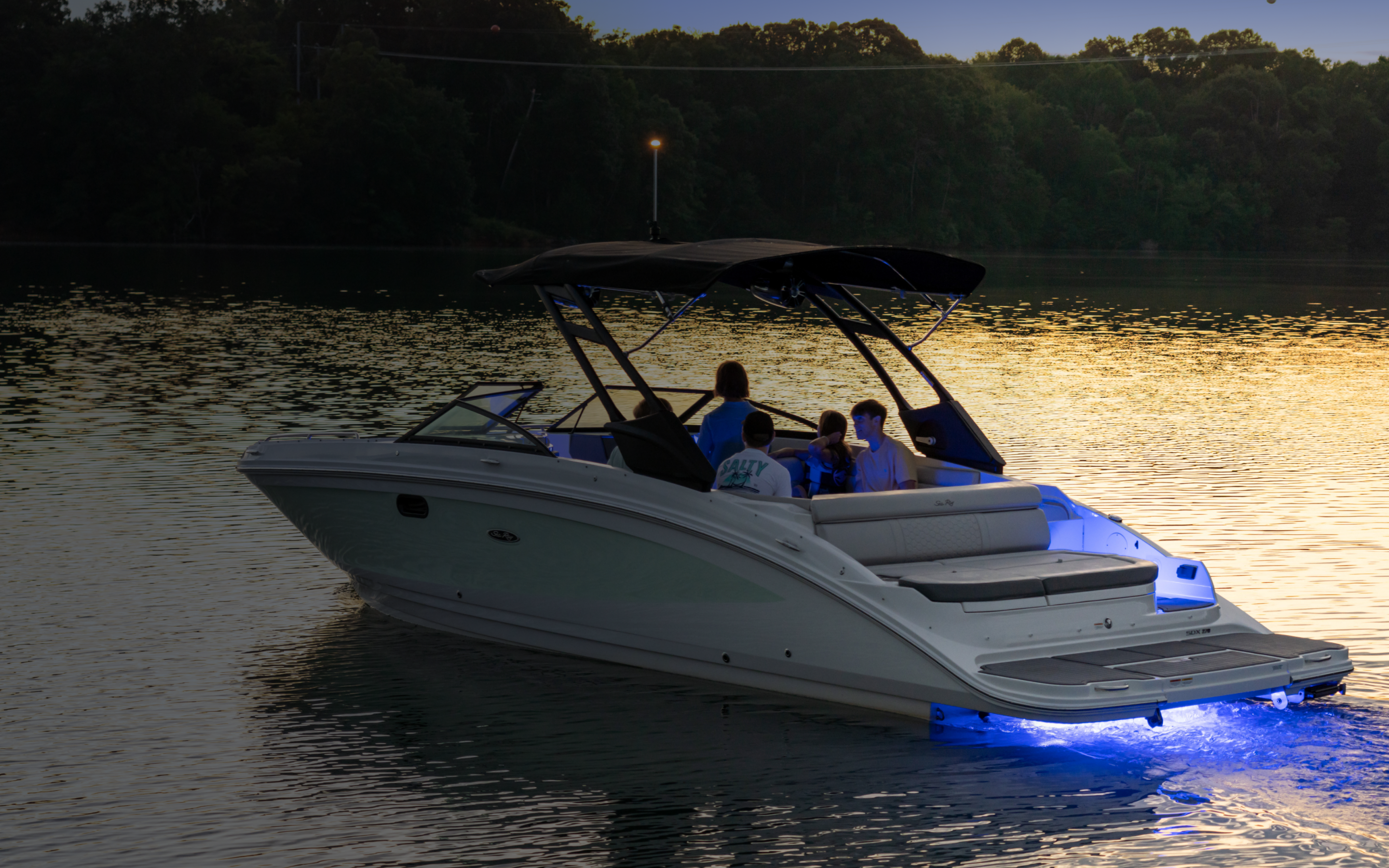 A group of people on a boat.