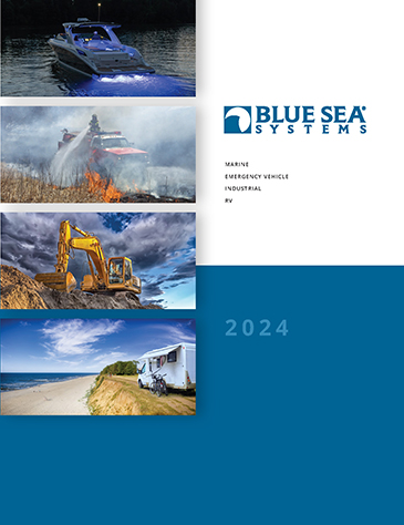 The cover of the 2023 Blue Sea® Systems Catalog.